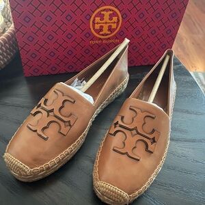 Tory Burch Brown Espadrille Loafers
